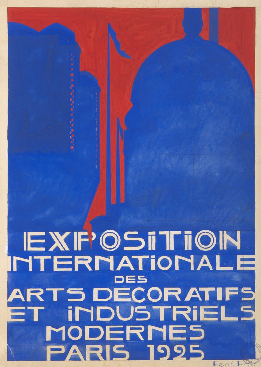 Maquette d’affiche « Exposition internationale des Arts Décoratifs et Industriels modernes. Paris 1925 », René Prou (affichiste), 1925
