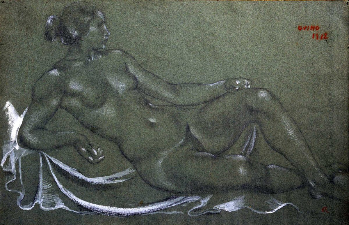 Femme allongée à la draperie - Richard Guino, 1912